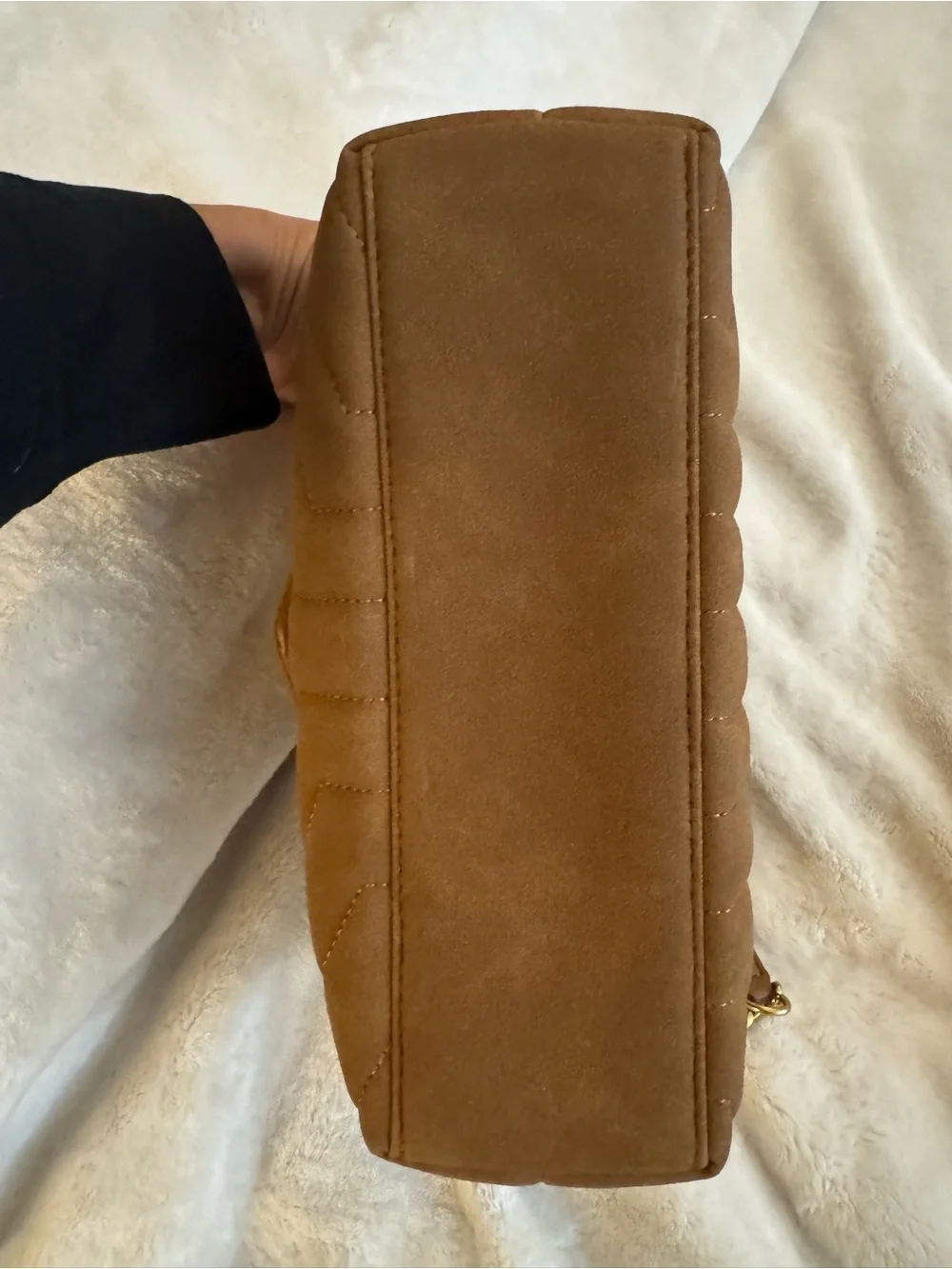 Saint Laurent YSL Loulou Style Chevron Shoulder Bag Gold Chain Dust Bag EUC